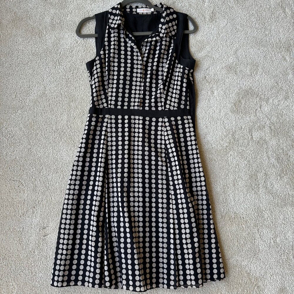 Tory Burch Silk Polka Dot Sleeveless Dress
